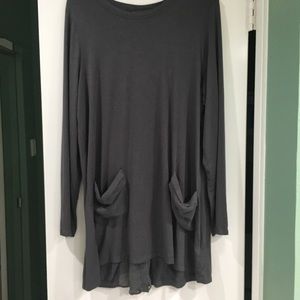 Logo by Lori Goldstein x large dark gray tunic.